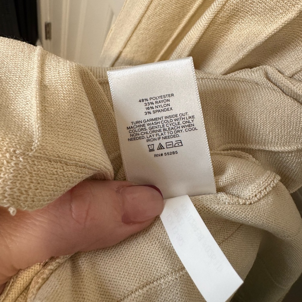 Express Cream Ribbed Midi Dress sz XL - Picture 7 of 7